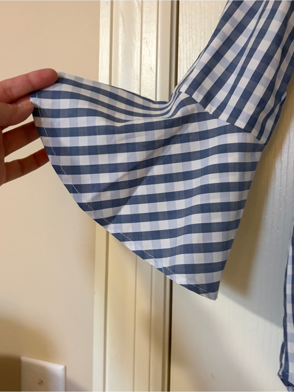 Tyler Boe Blue and White Gingham Tunic Blouse - Picture 5 of 11